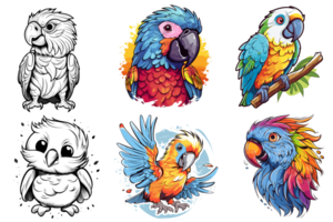 Beautiful Parrot Clipart - Generative Ai png