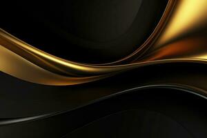 3d Luxury black and gold background. photo