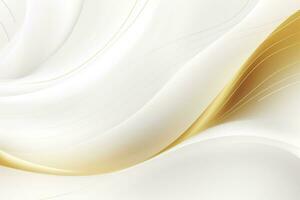 Abstract white gold wavy background. photo