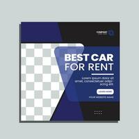 Vector car rental social media post template.