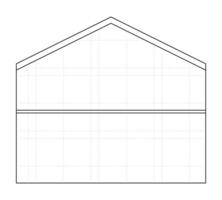 Blueprint house frame black and white 2D line cartoon object. New home framework isolated vector outline item. Reconstruction. Residential construction site monochromatic flat spot illustration