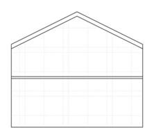 Blueprint house frame black and white 2D line cartoon object. New home framework isolated vector outline item. Reconstruction. Residential construction site monochromatic flat spot illustration