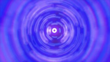Abstract background of bright blue glowing energy magic radial circles of spiral tunnels made of lines video