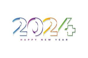 Happy new year 2024 gradient colorful typography text logo design vector