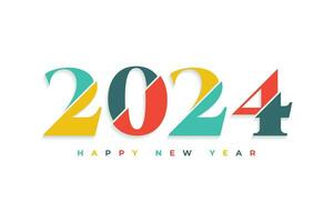 Happy new year 2024 colorful typography text logo design vector