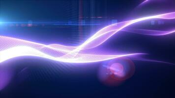 Purple glowing magic waves from energy particles abstract background video