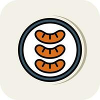 Sausage Vector Icon Design