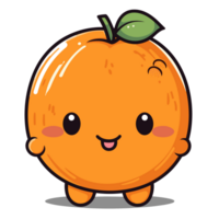 kawaii estilo naranja clipart - generativo ai png