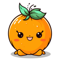 Kawaii Style Orange Clipart - Generative Ai png