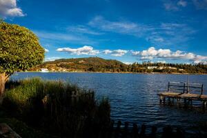 Sochagota artificial lake built in 1956 to provide tourism potential for the municipality of Paipa, in the department of Boyaca, northeastern Colombia. photo