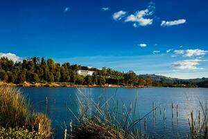 Sochagota artificial lake built in 1956 to provide tourism potential for the municipality of Paipa, in the department of Boyaca, northeastern Colombia. photo