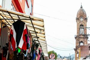 Traditional handmade ruanas at the beautiful small town of Nobsa in the region of Boyaca in Colombia photo