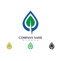 logotipos de la ecología de la hoja del árbol verde vector