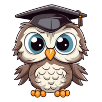 magnifique kawaii style hibou clipart - génératif ai png