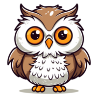 magnifique kawaii style hibou clipart - génératif ai png