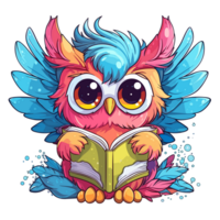 magnifique kawaii style hibou clipart - génératif ai png