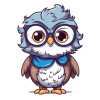 Beautiful Kawaii Style Owl Clipart - Generative Ai png