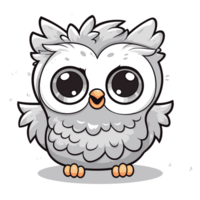 mooi kawaii stijl uil clip art - generatief ai png