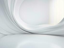 Abstract minimal background of white flowing waves photo