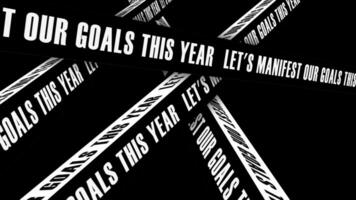 Let's manifest our goals this year motivational motion text with Block typography motion effect. 4K footage animation on black background. video