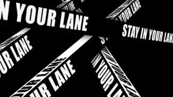 Stay in your lane motivational motion text with Block typography motion effect. 4K footage animation on black background. video