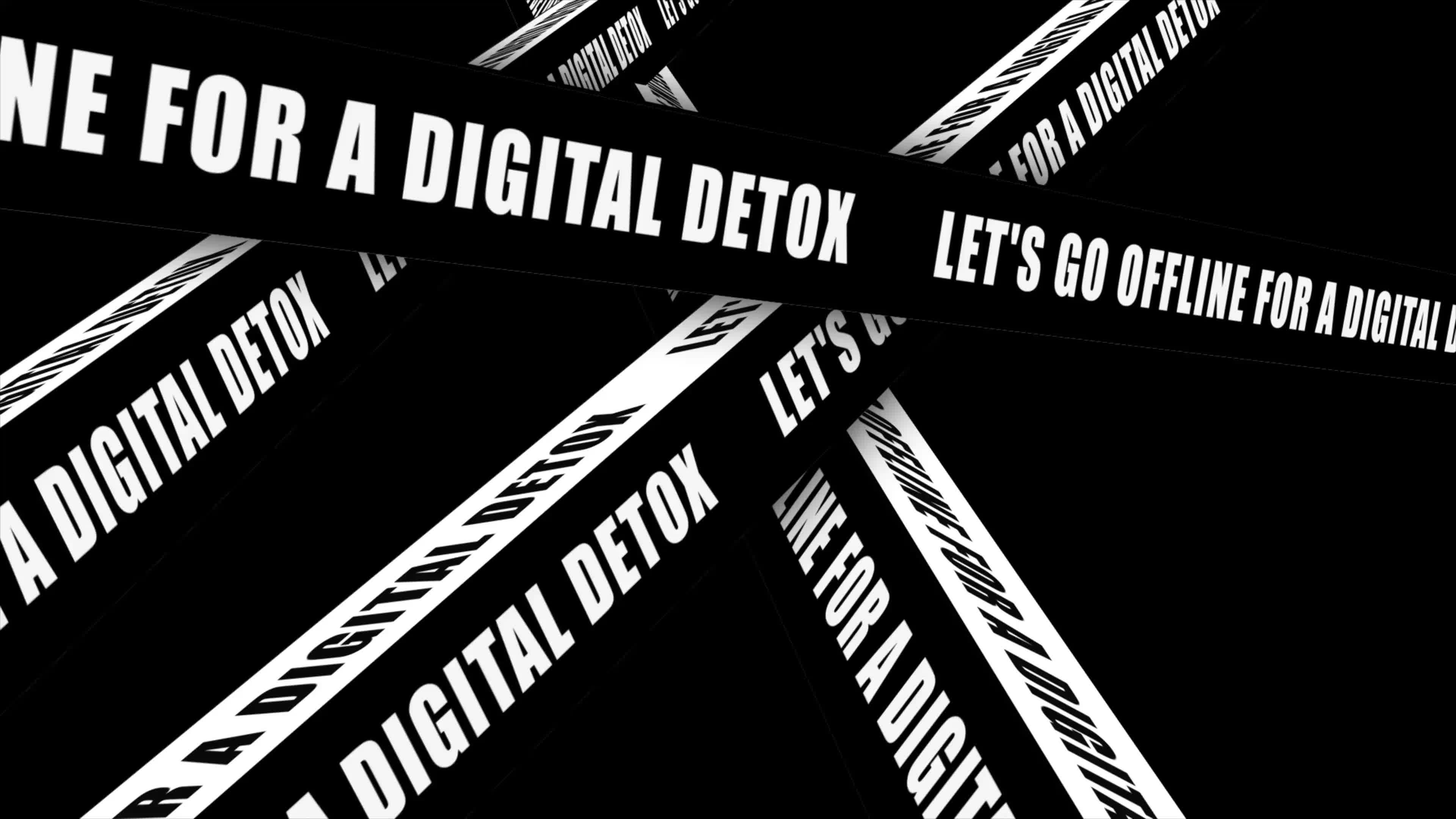 Let's go offline for a digital detox motivational motion text with