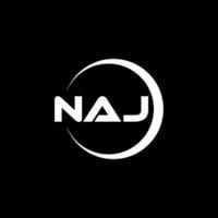NAJ Letter Logo Design, Inspiration for a Unique Identity. Modern Elegance and Creative Design. Watermark Your Success with the Striking this Logo. vector