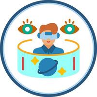 VR Astronomy Tour Vector Icon Design