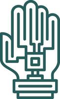 Haptic Feedback Glove Vector Icon Design