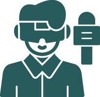 Virtual Reality Journalism Vector Icon Design