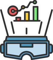 VR Data Visualization Vector Icon Design