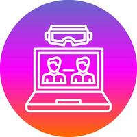 VR Team Collaboration Vector Icon Design