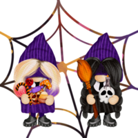 Halloween Gnomes character Digital painting watercolor png