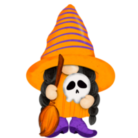 Halloween Gnomes character Digital painting watercolor png