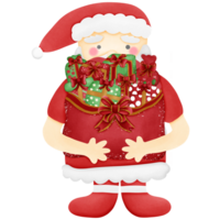 Papa Noel claus con regalo aislado en transparente antecedentes png