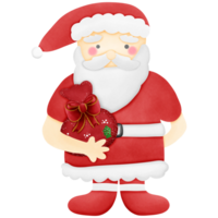 santa claus with gift isolated on transparent background png