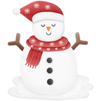 snowman with hat and scarf isolated on transparent background png