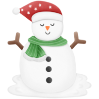 snowman with hat and scarf isolated on transparent background png