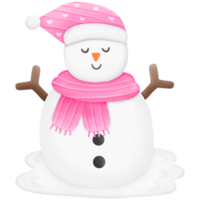 snowman with hat and scarf isolated on transparent background png