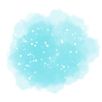 Blue watercolor image with sparkles scattered in a circular shape. png