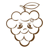 Angry Face Grapes Set Face Vegetable Line Style png