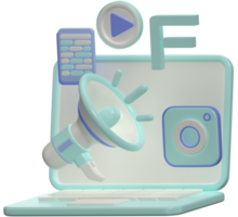 3D Icon and illustration marketing SEO png