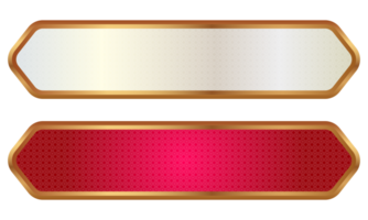 Luxury white golden set arabic islamic banner title frame text box in transparent background png