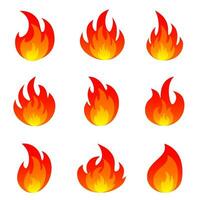 Fire flame icon on pack. Vector illustration.