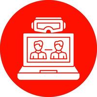 VR Team Collaboration Vector Icon Design
