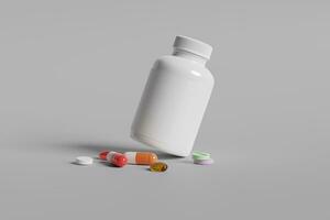 Pills Bottle Blank Mockup photo