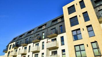 Modern apartment building in a residential building photo