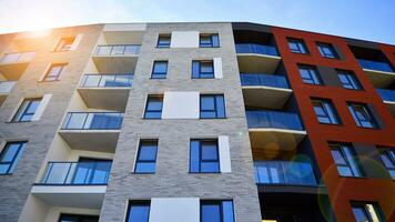 Modern apartment building in a residential area photo