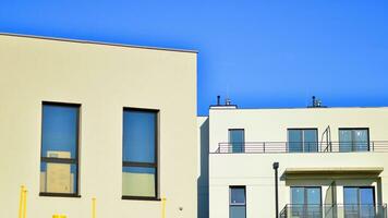 Modern apartment building in a residential building photo