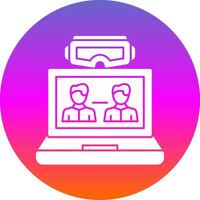 VR Team Collaboration Vector Icon Design